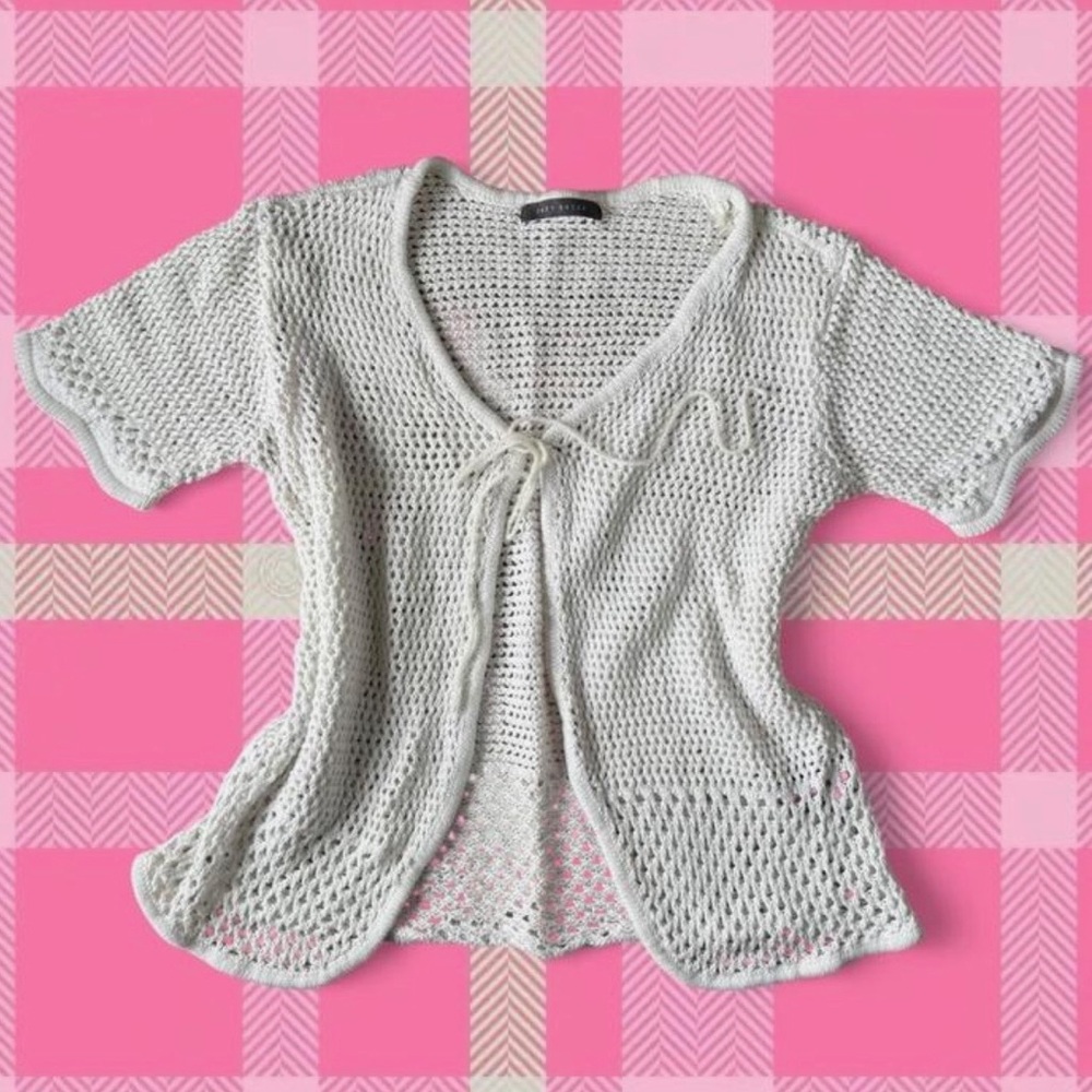 Suzy shier Knit Tie-Front Cardigan - Cream